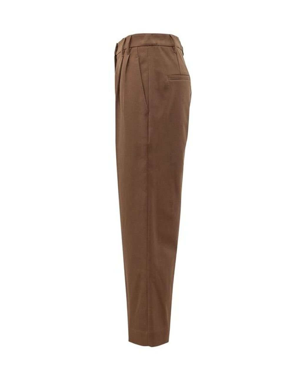 Brunello Cucinelli Brown Pleated Tapered Trousers