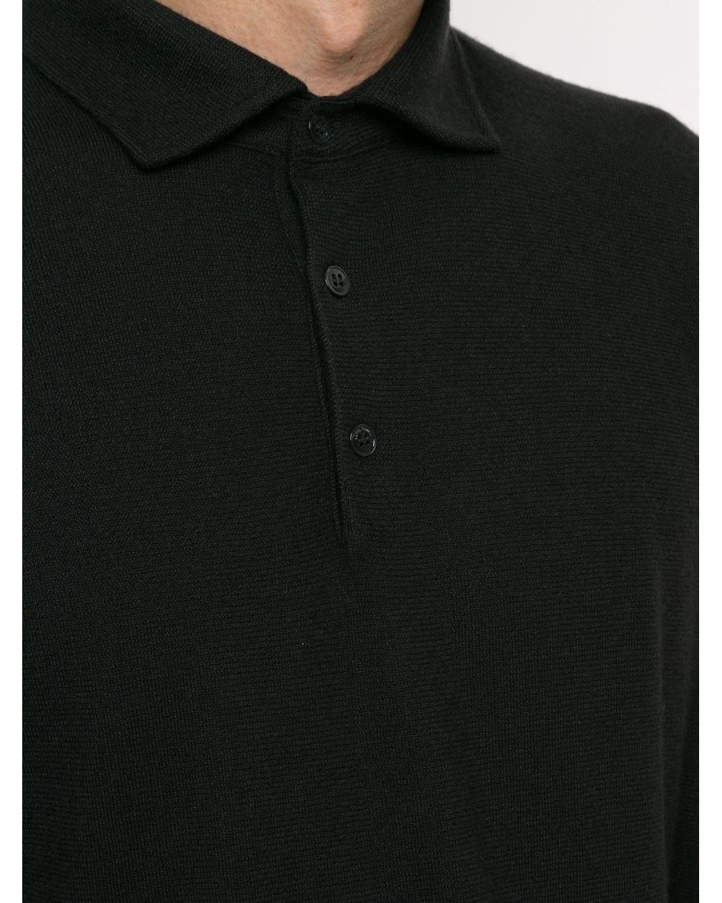 Loro Piana Black Slim Polo Shirt for men