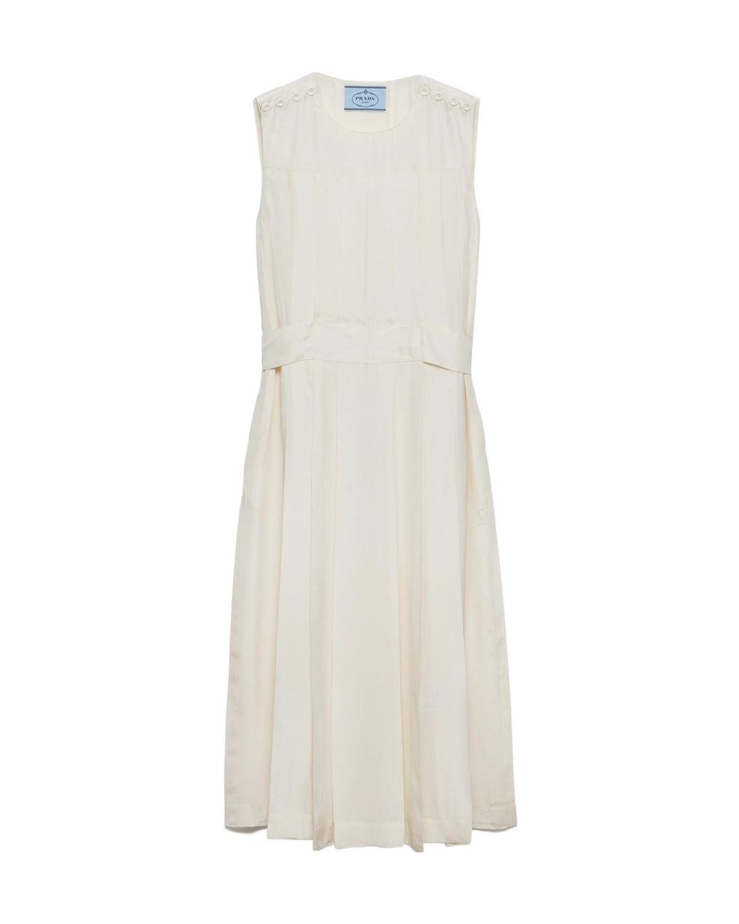 Prada White Pongé Silk Dress