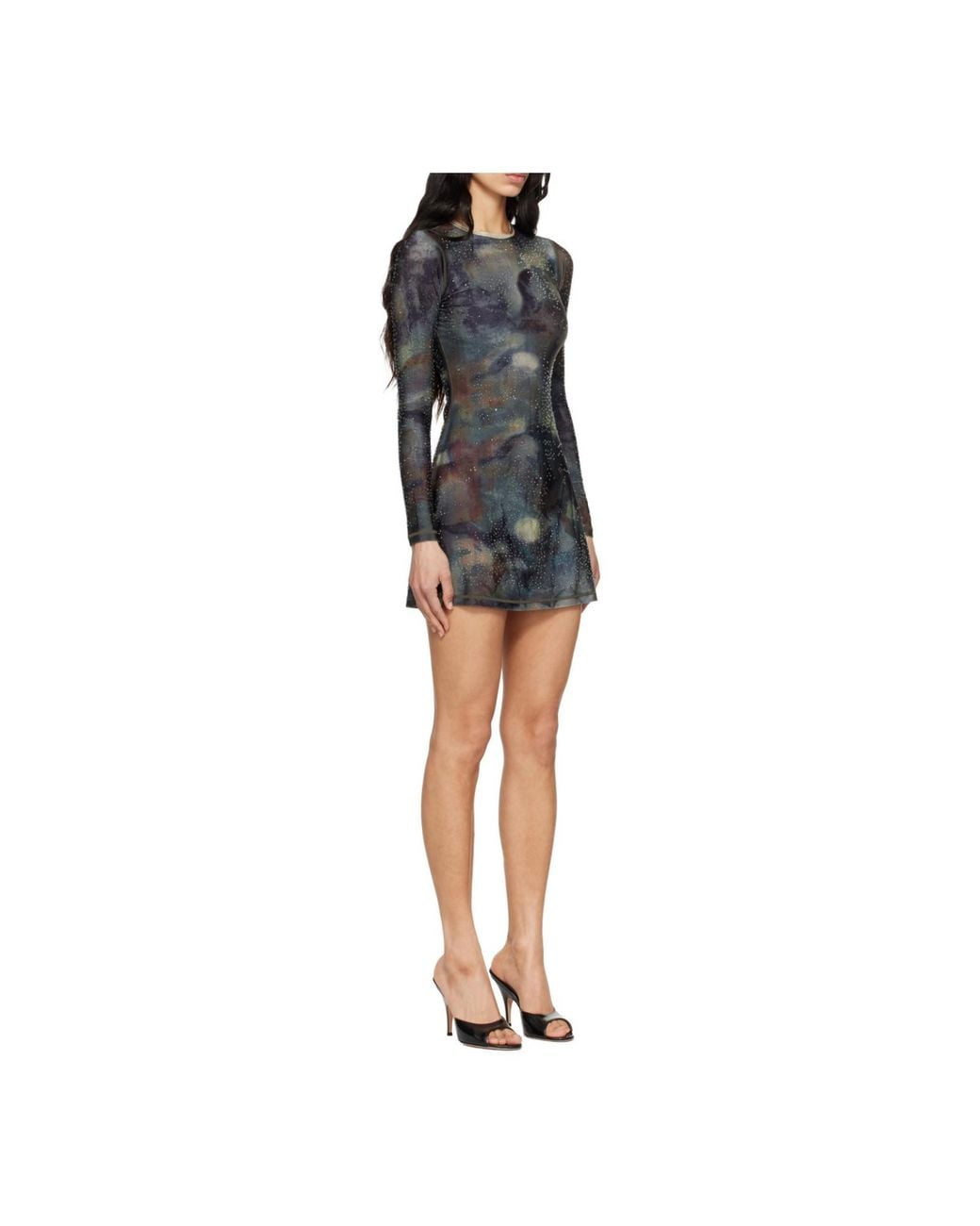 DIESEL Black D-Uplo Printed Embellished Mini Dress
