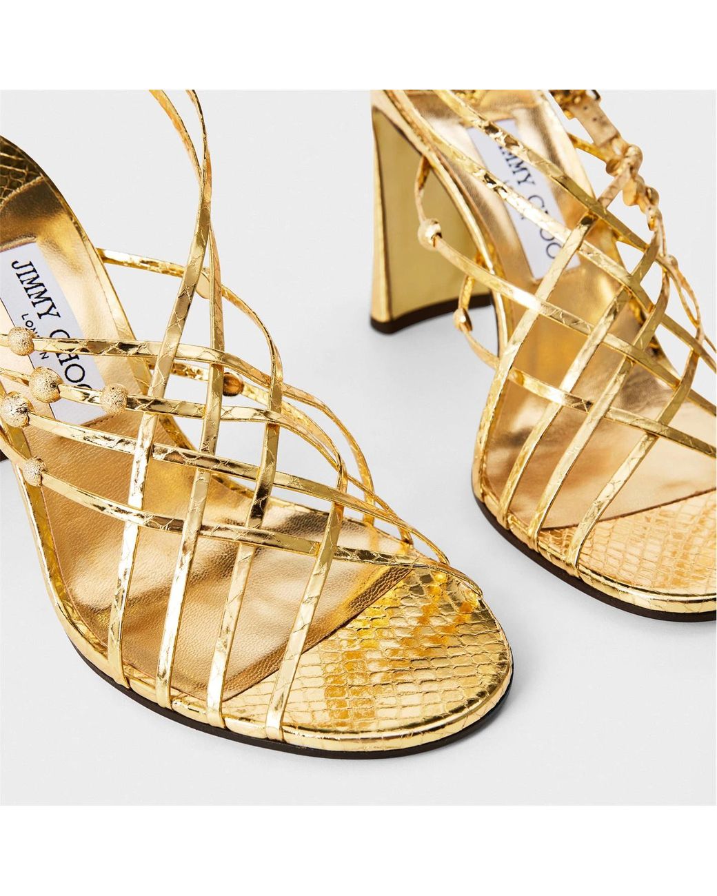 Jimmy Choo Metallic Felice 95 Sculptural High-Heeled Sandals