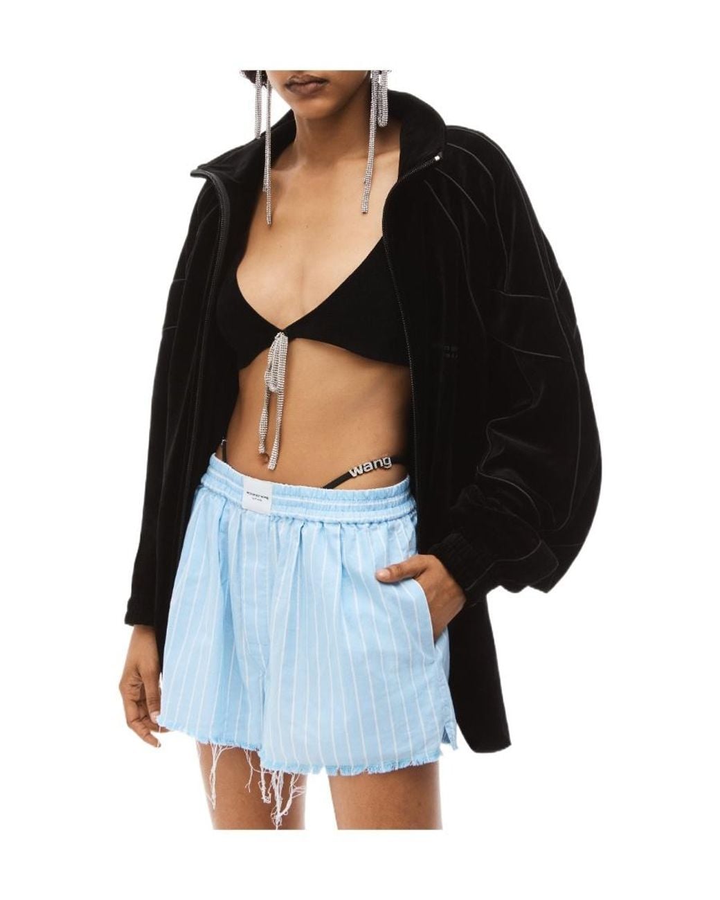 Alexander Wang Blue Raw-Hem Boxer Shorts