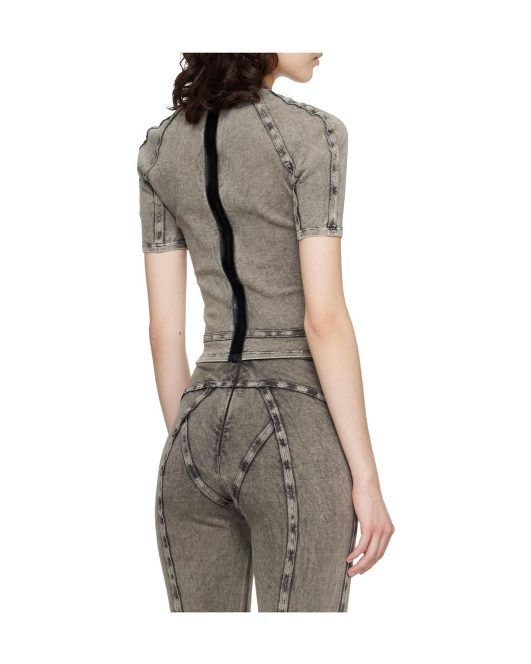 KNWLS Gray Scuba Washed Turtleneck Top