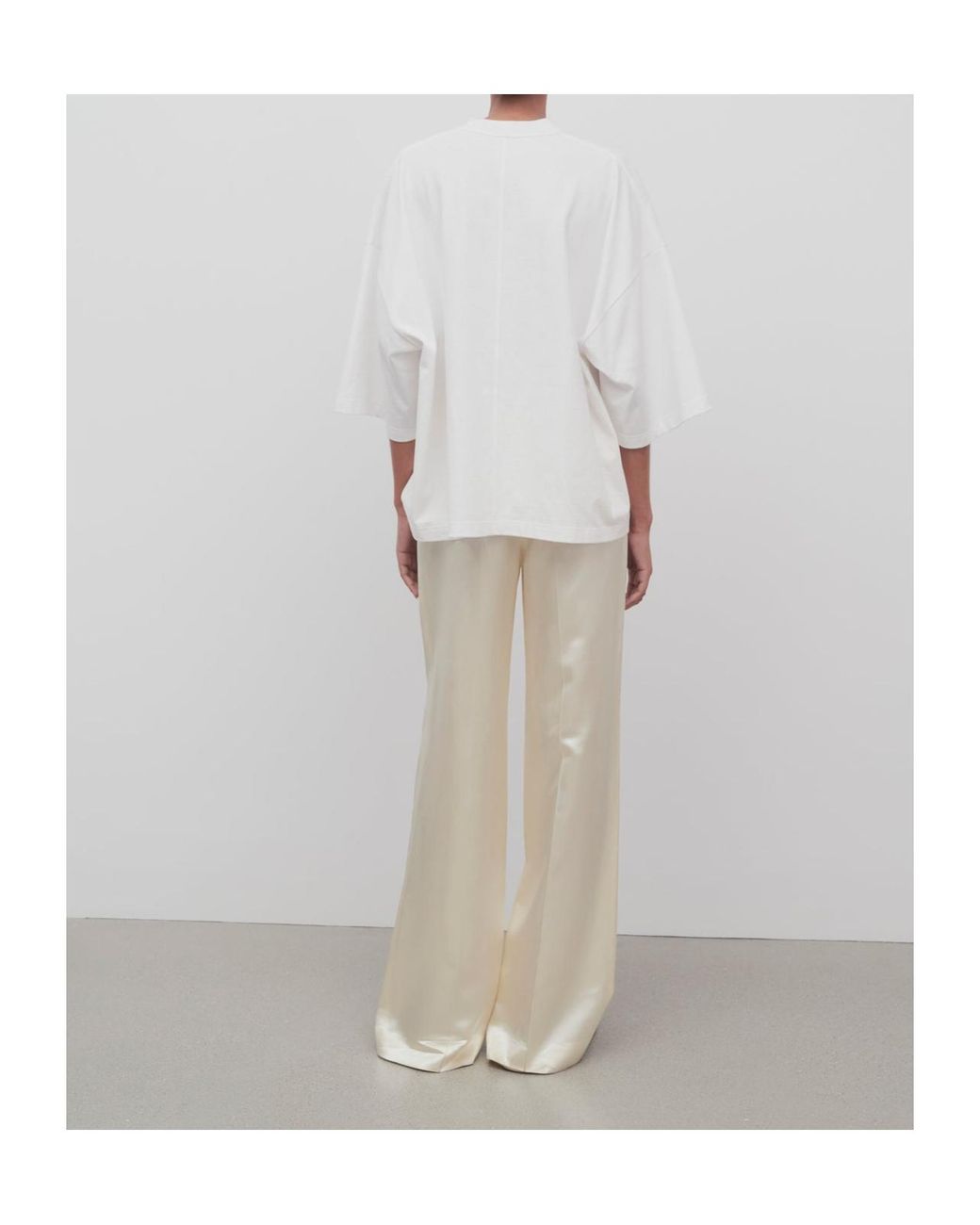 The Row Natural Encore Straight-Leg Satin Pants