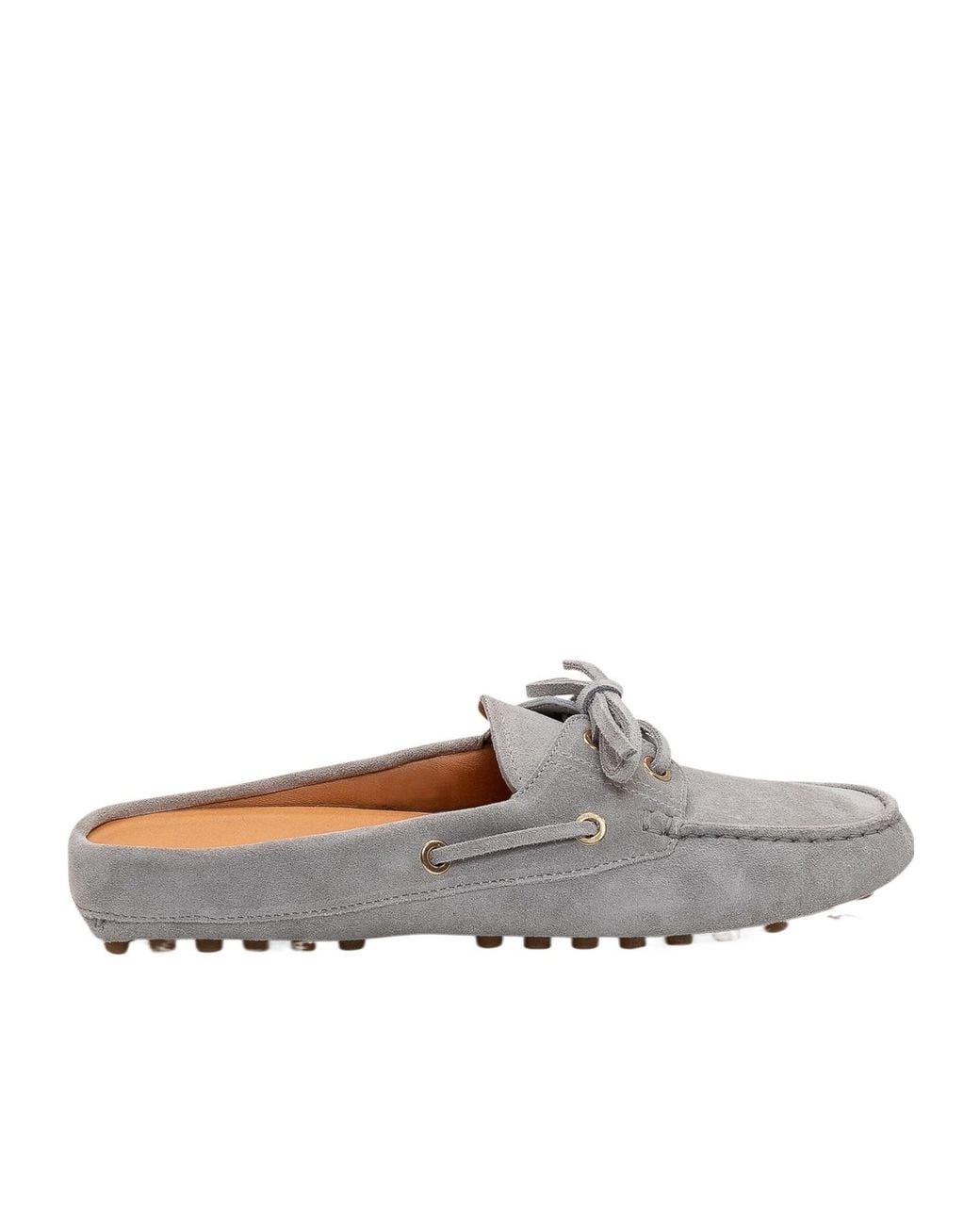 Tod's White Glove Gommino Lace-Up Mules