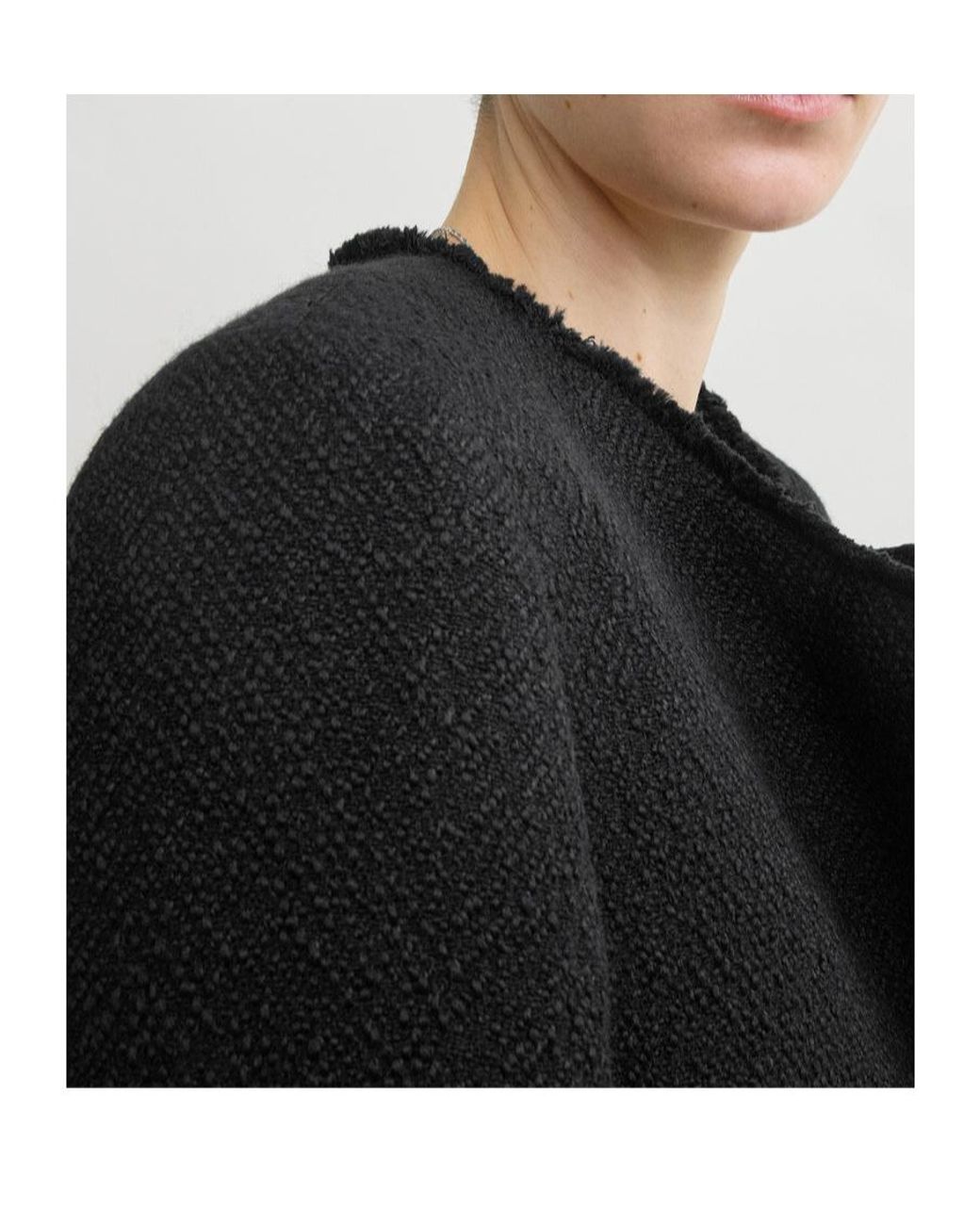 Totême Black Open-Front Bouclé Blazer