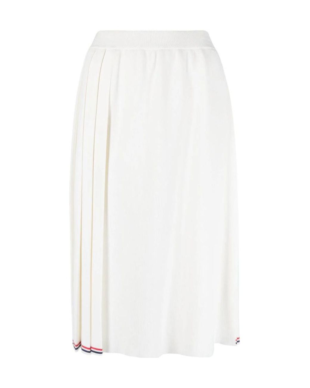 Thom Browne White Rwb-Stripe Pleated Wrap Skirt