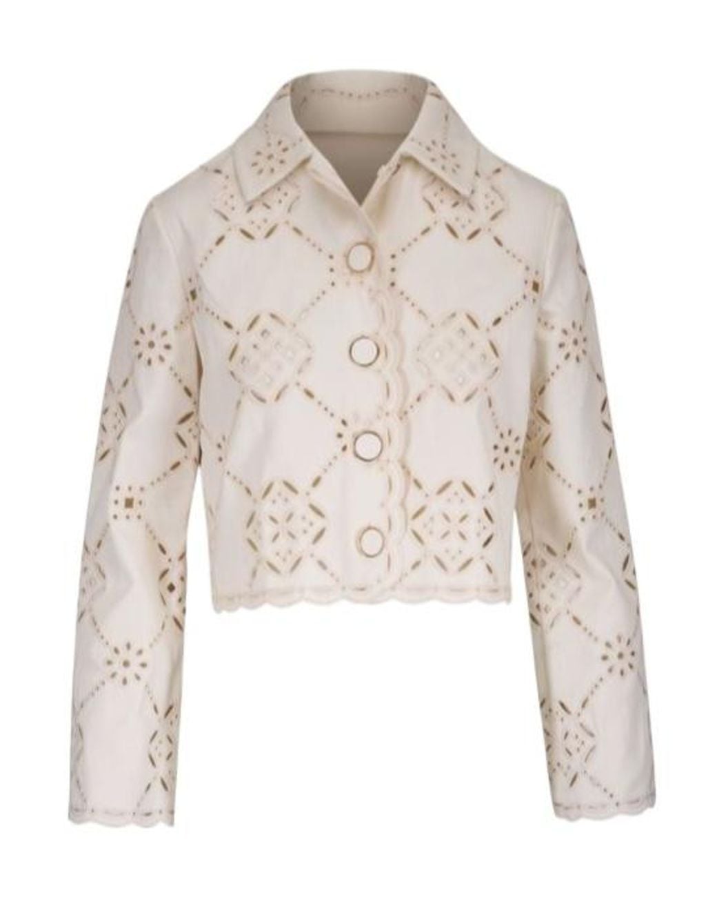 Veronica Beard White Cropped Jacket