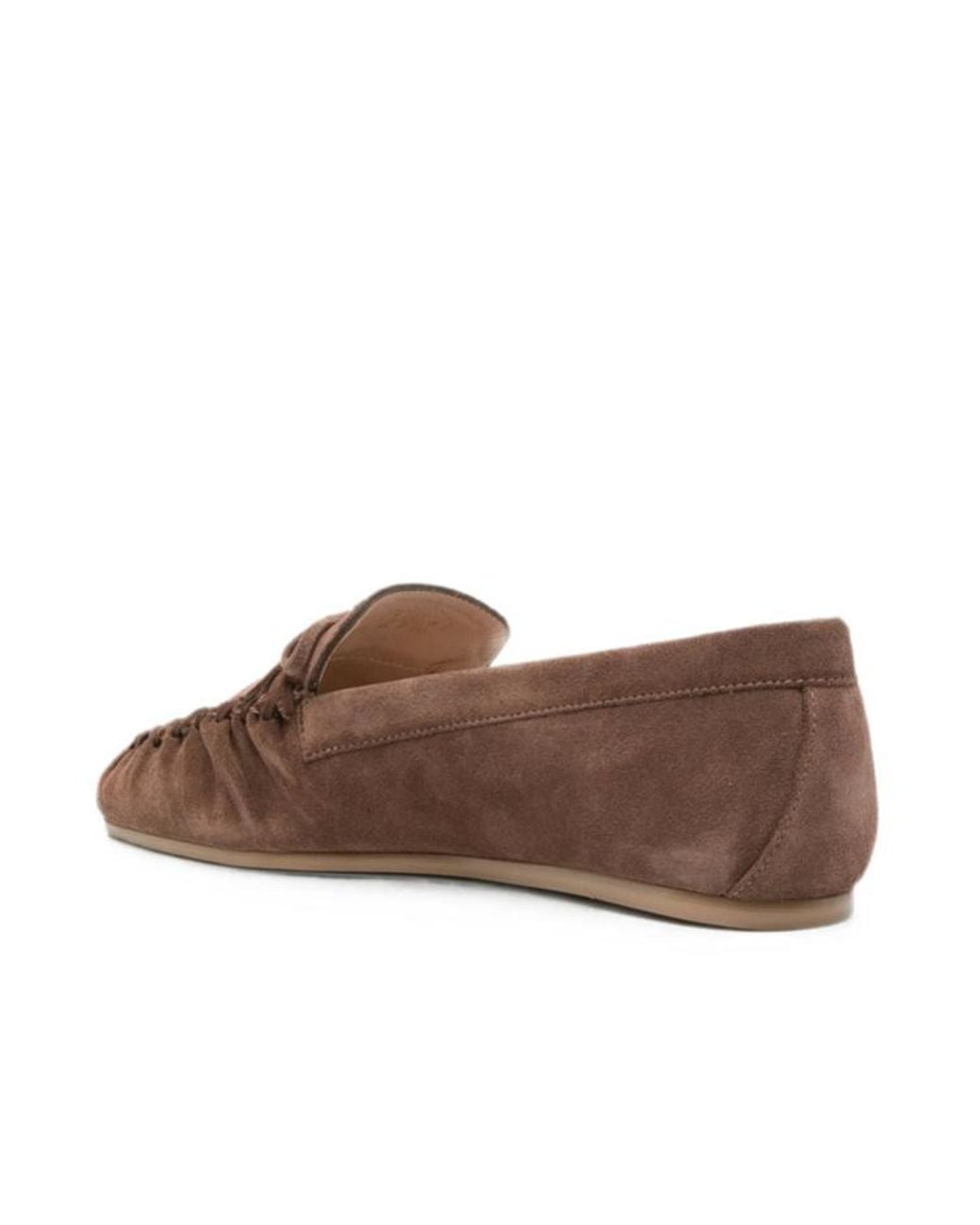 Stuart Weitzman Brown Round-Toe Loafers