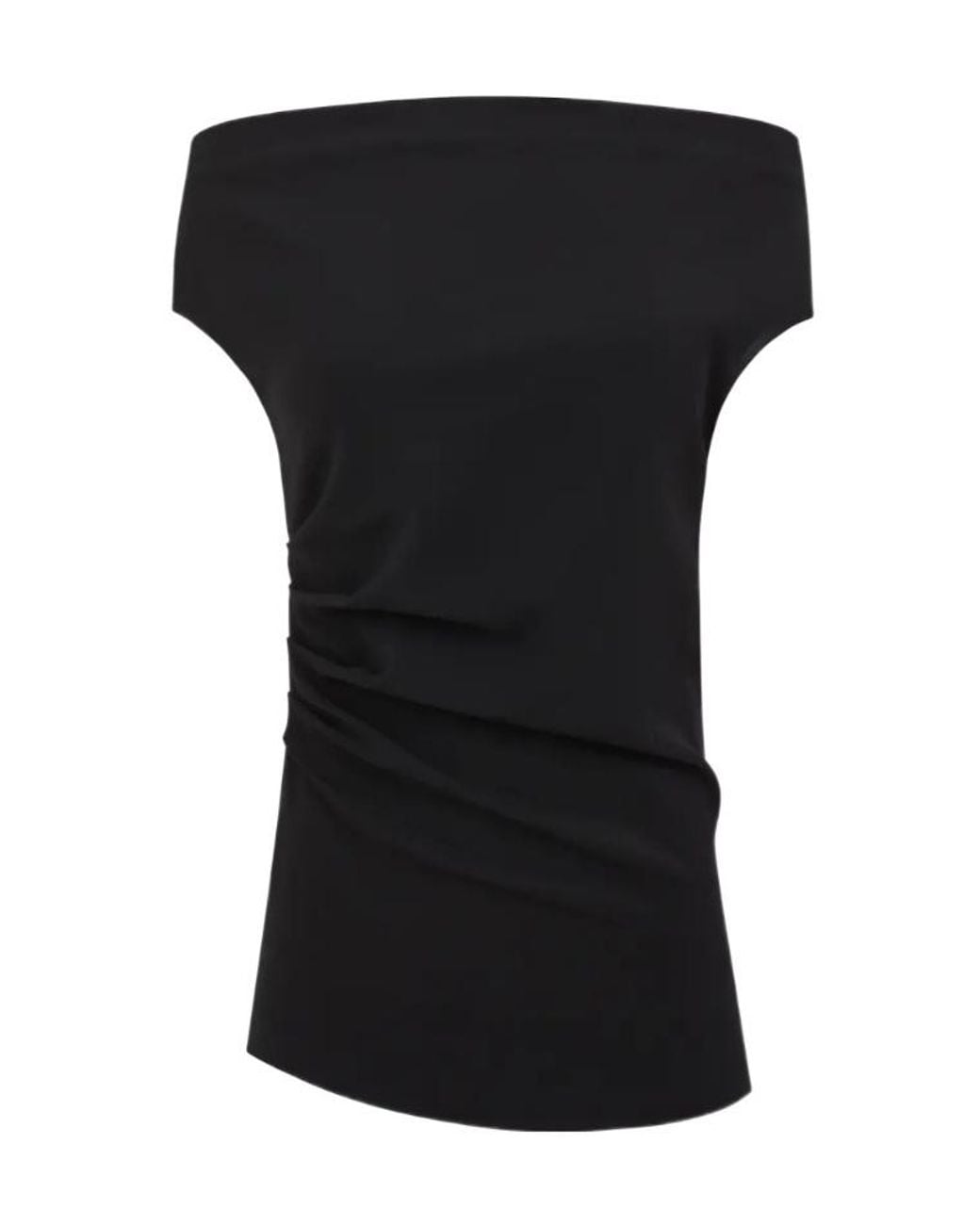P.A.R.O.S.H. Black One-Shoulder Blouse