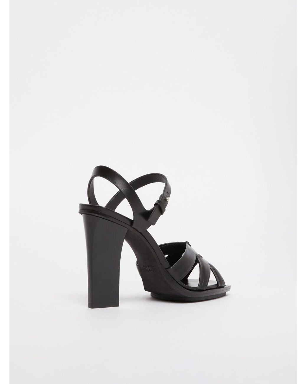 Max Mara Black Strap Detailed Heeled Sandals