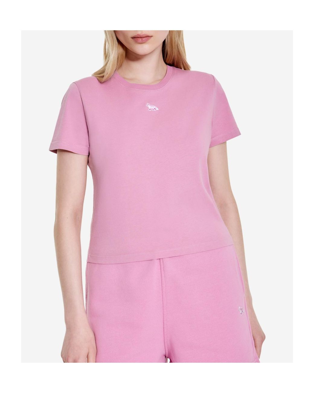 Maison Kitsuné Pink Maison Kitsuné Speedy Fox Patch Comfort T-Shirt