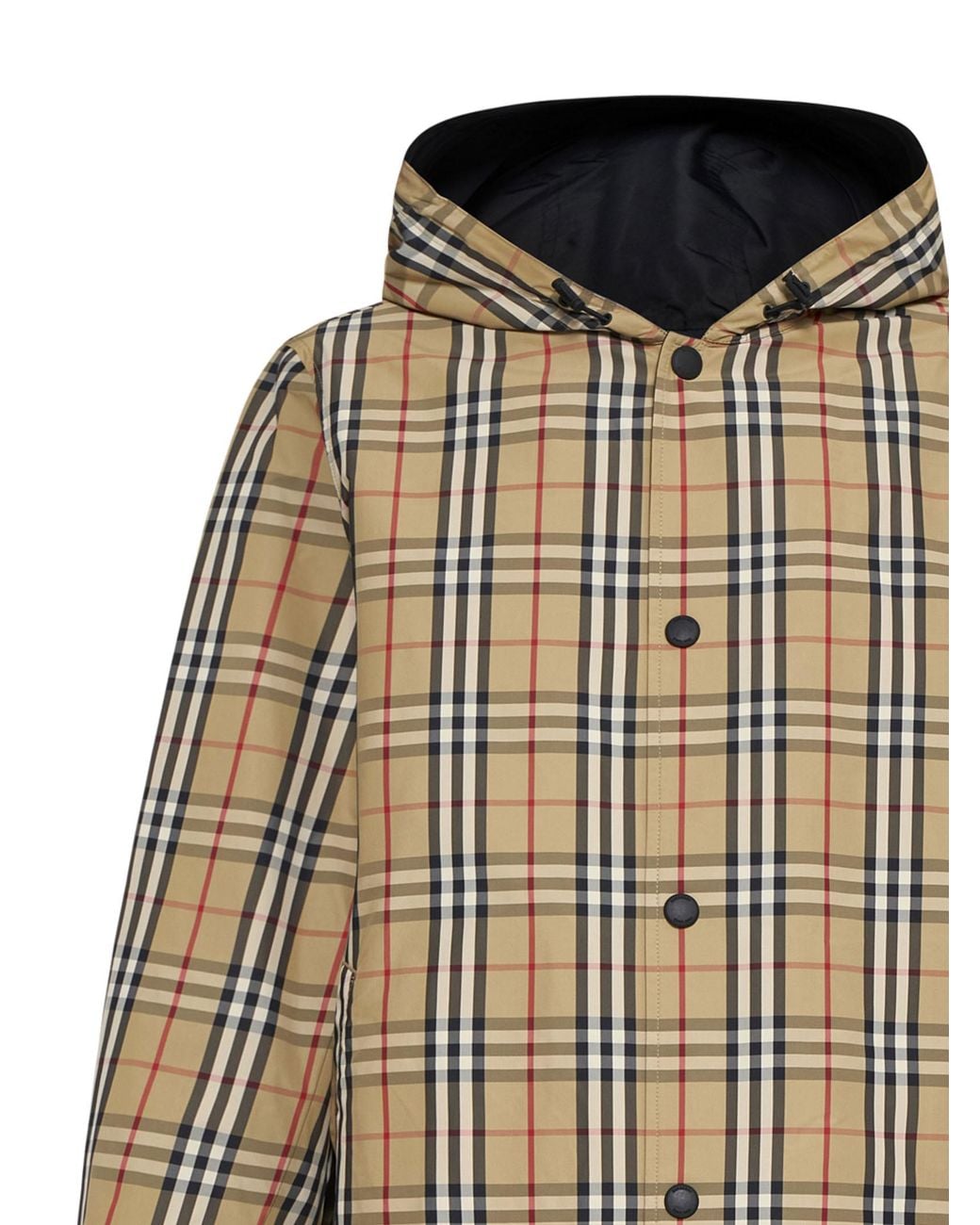 Burberry Multicolor Checked Reversible Hooded Jacket for men