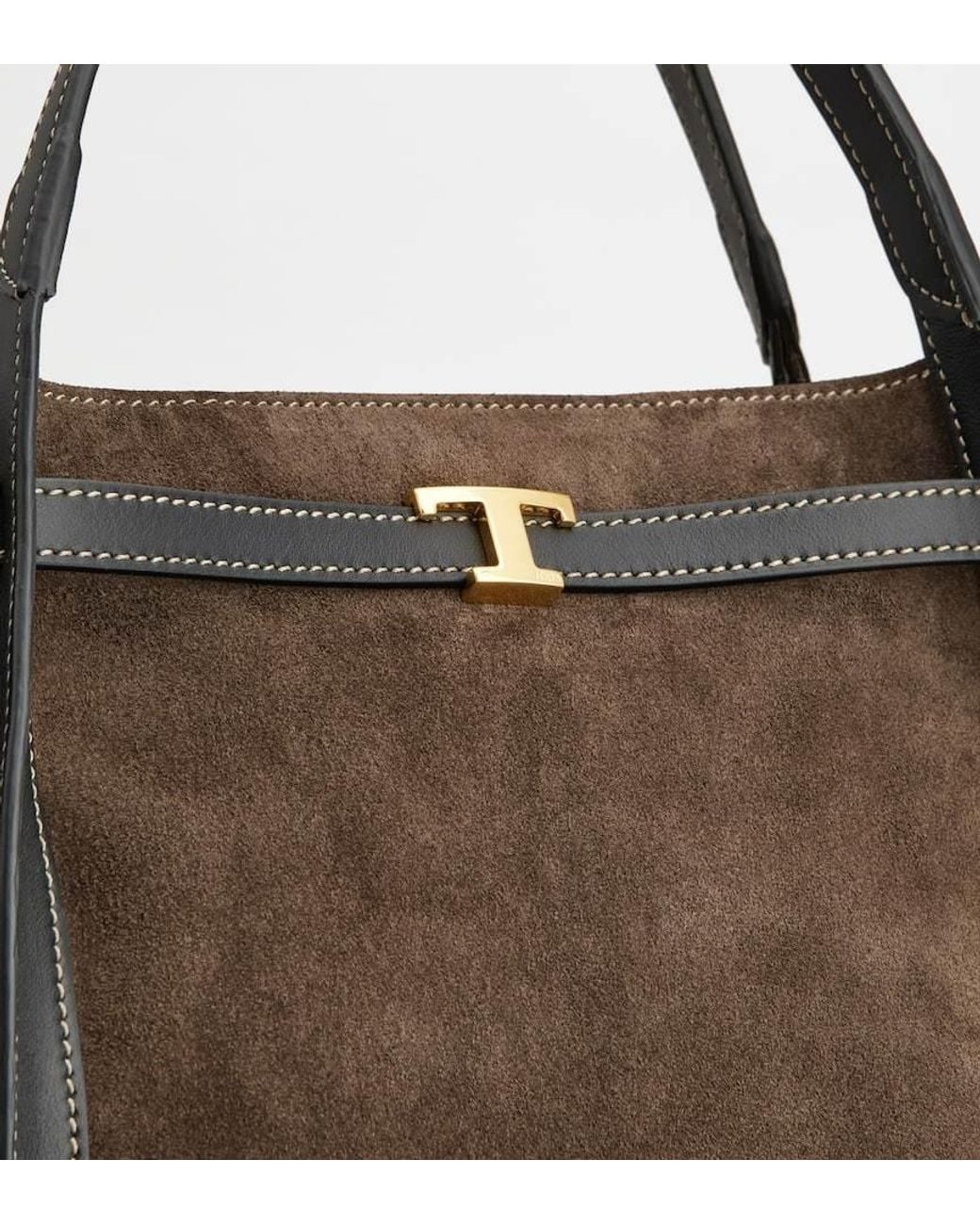 Tod's Brown Tim Small Suede Tote Bag