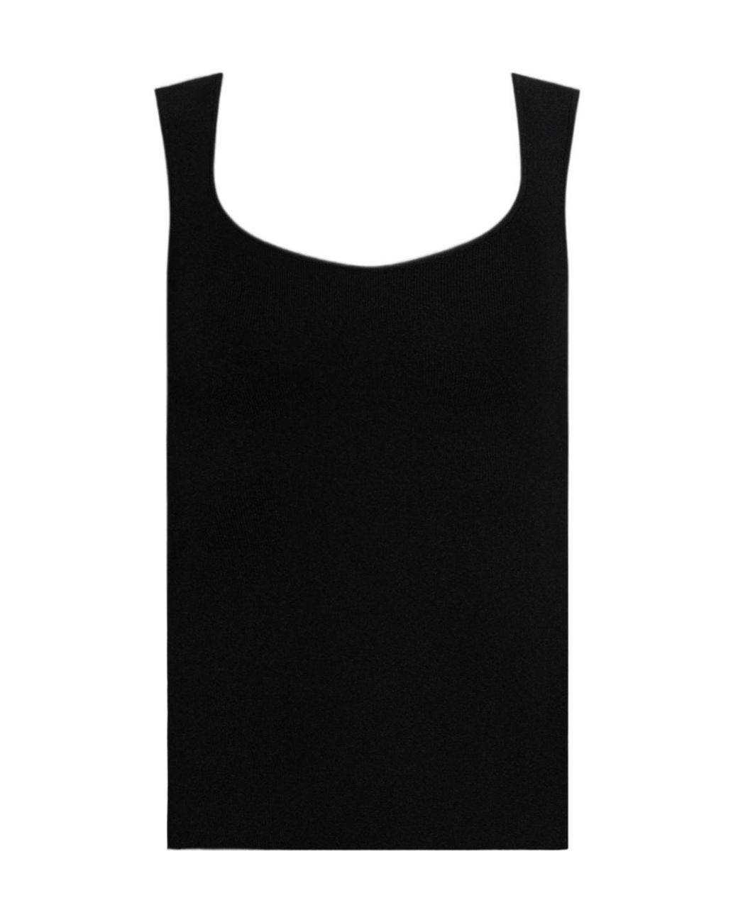 Rohe Black Scoop Neck Side-Slit Top