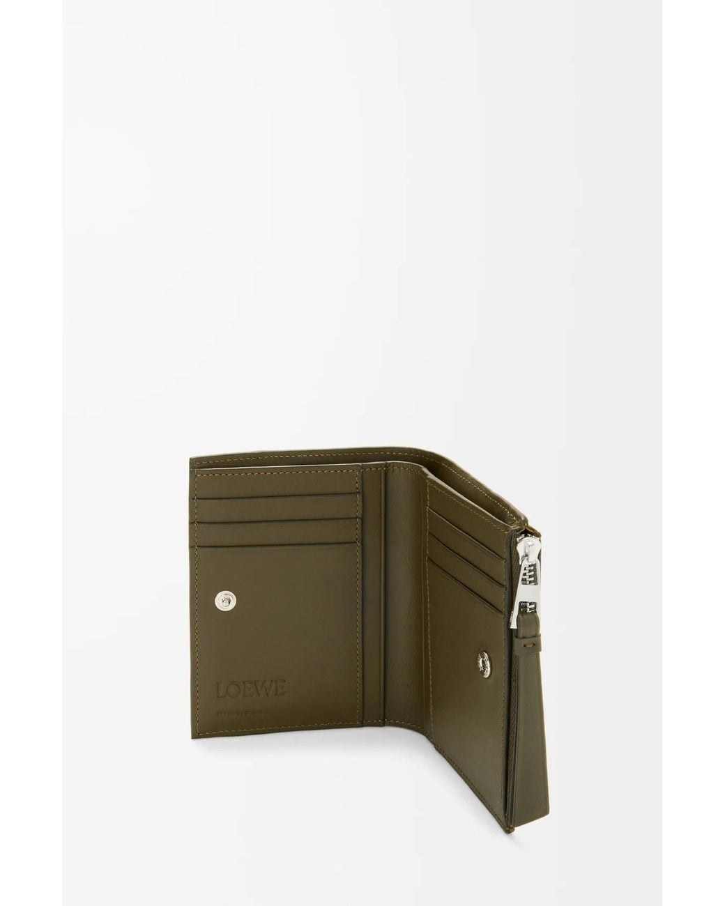 Loewe Green Puzzle Slim Compact Wallet for men
