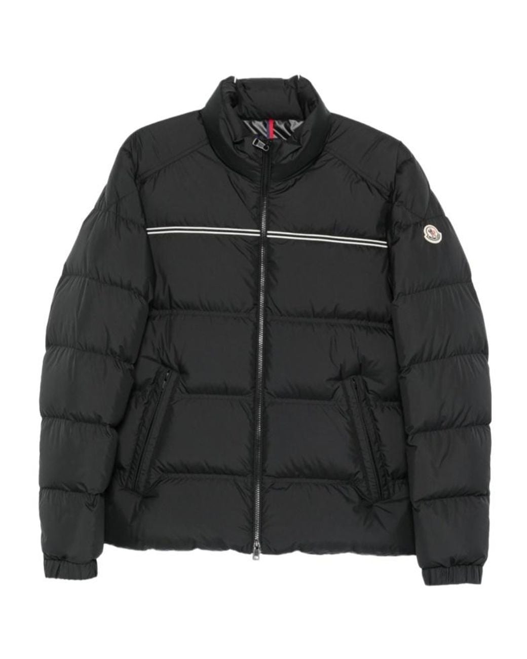 Moncler Black Logo Patch Zip-Up Jacket for men