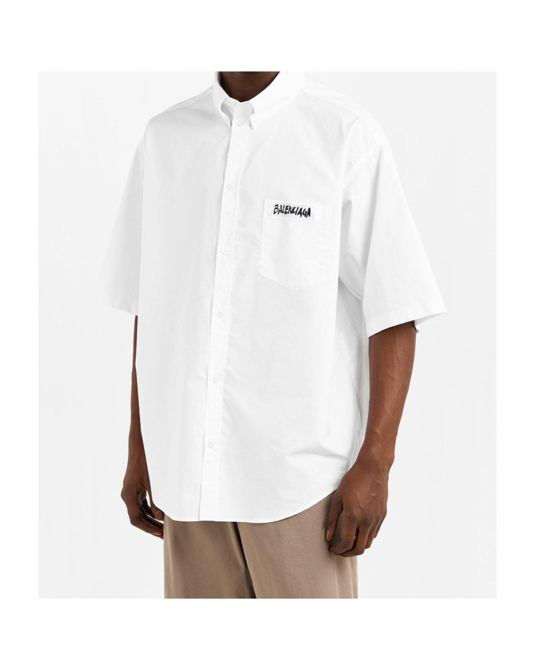 Balenciaga White Logo Shirt for men