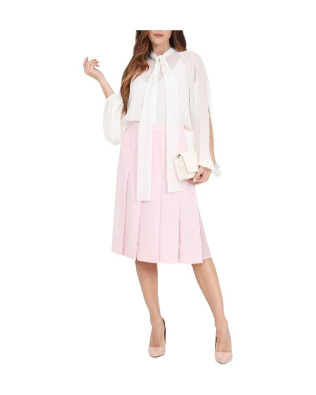 Max Mara Pink Pleated Skirt