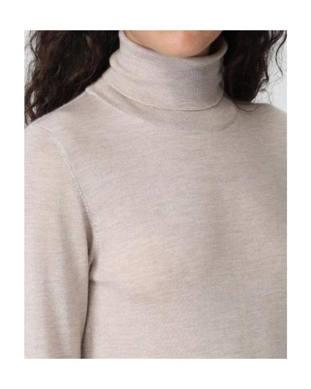 Brunello Cucinelli Natural High-Neck Sweater