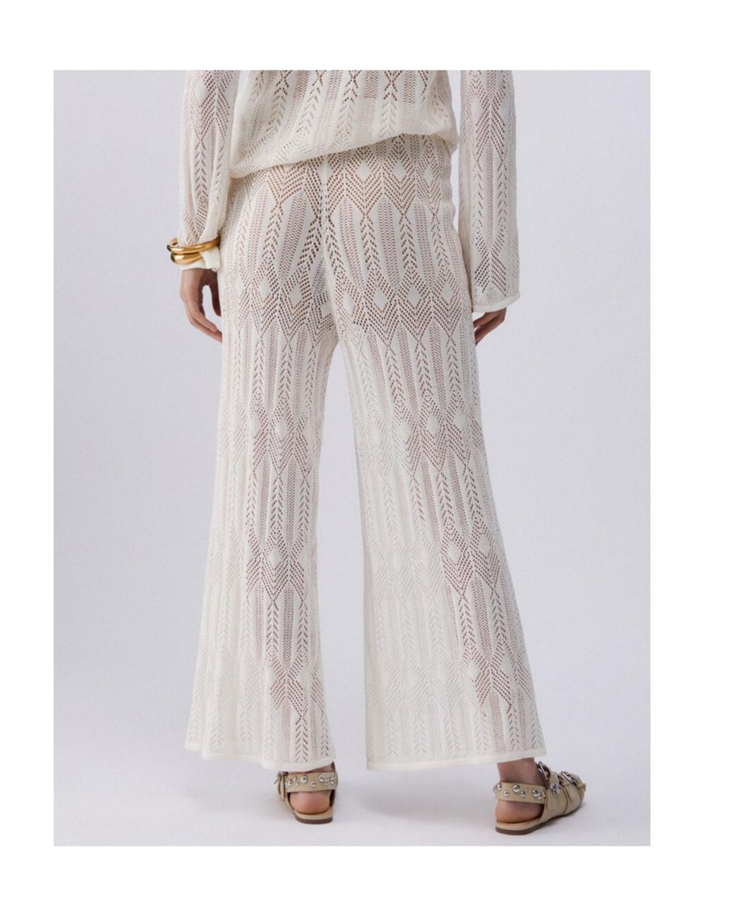 Liu Jo White Open-Work Trousers