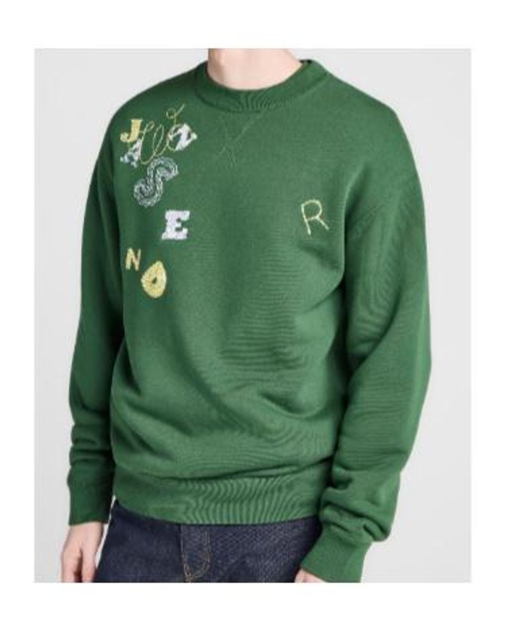 J.W. Anderson Green Jw Anderson Embroidered Logo Sweatshirt for men