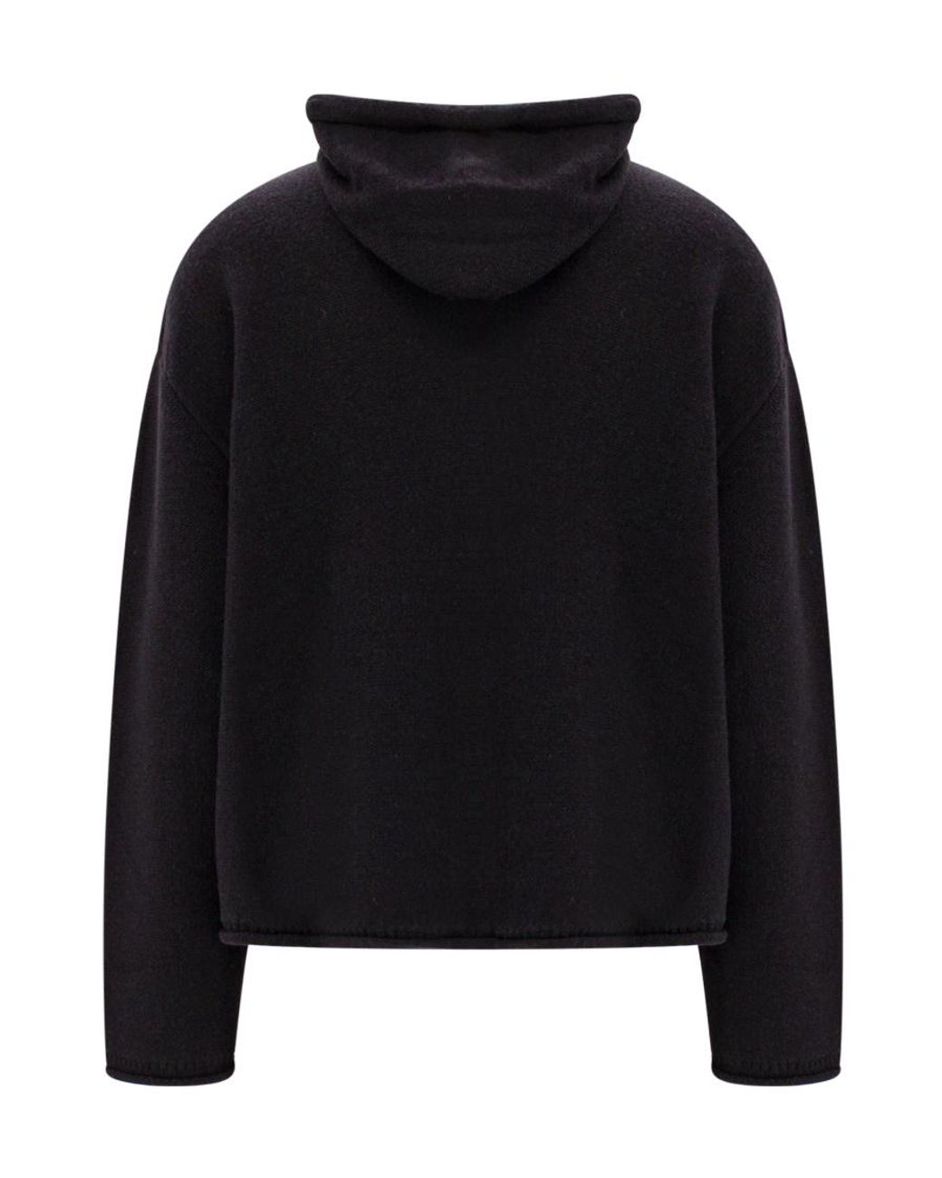 MM6 by Maison Margiela Black Logo Detailed Textured Hoodie for men