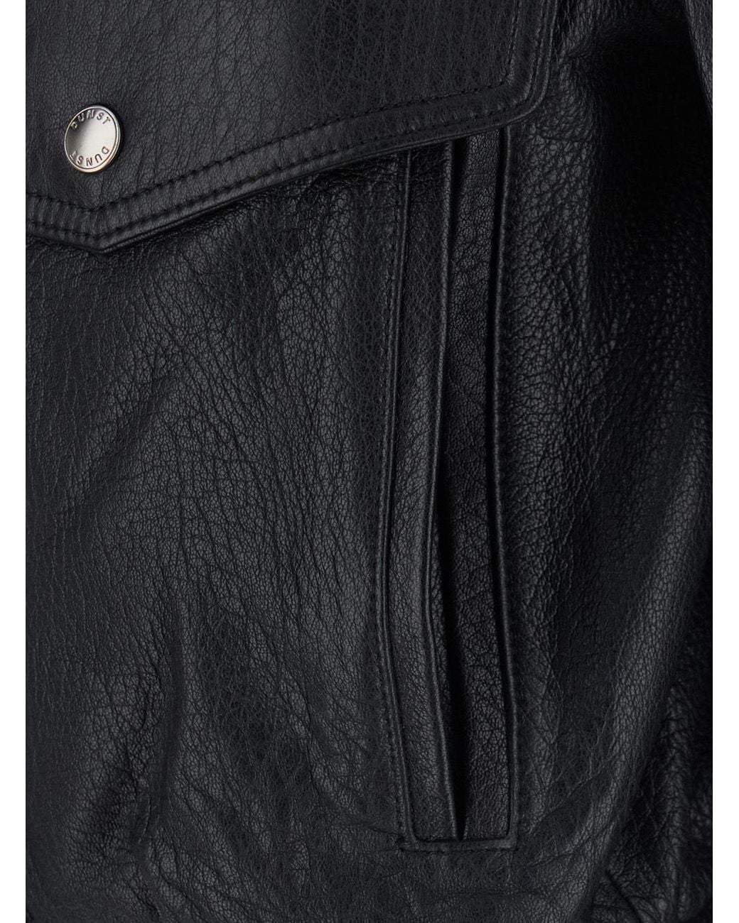 DUNST Black Oversized Leather Jacket