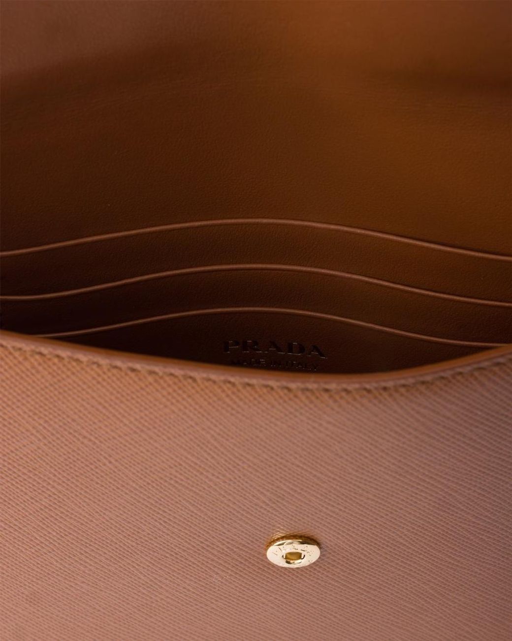 Prada Brown Saffiano Envelope Clutch