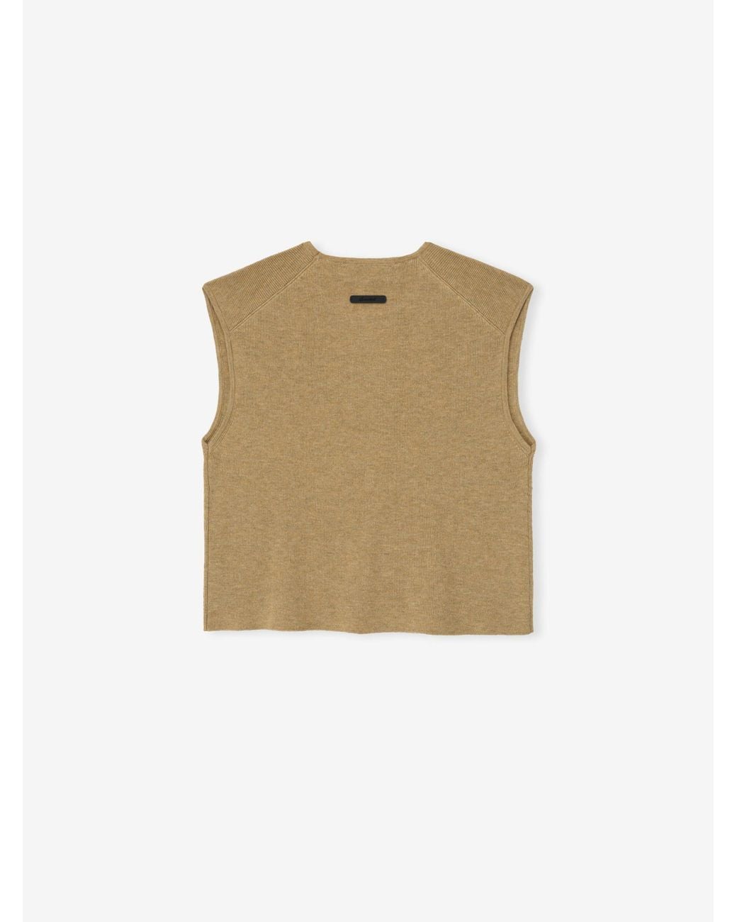 Fear Of God Natural Signature Rib Knit Cropped Top