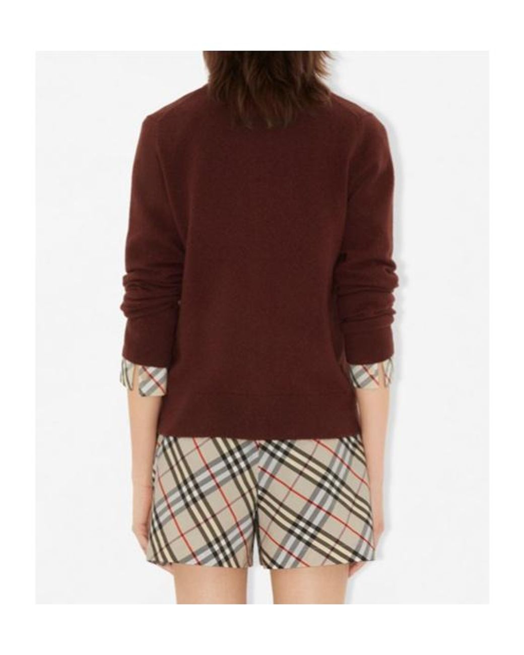 Burberry Brown Cashmere Ekd-Embroidered Cardigan