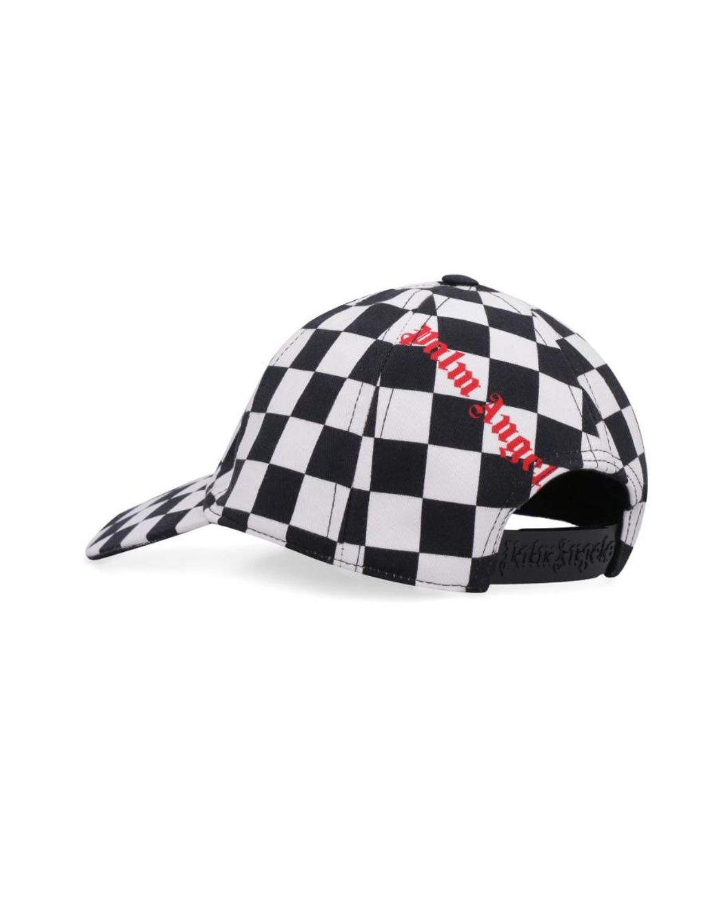 Palm Angels White Damier Checked Logo-Print Cap for men