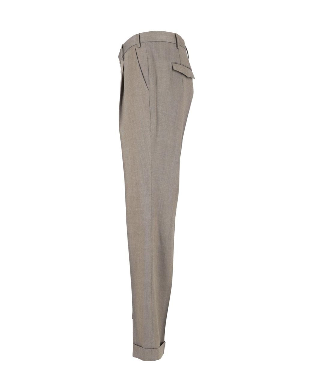 PT01 Gray Casual Trousers With Belt Loops for men