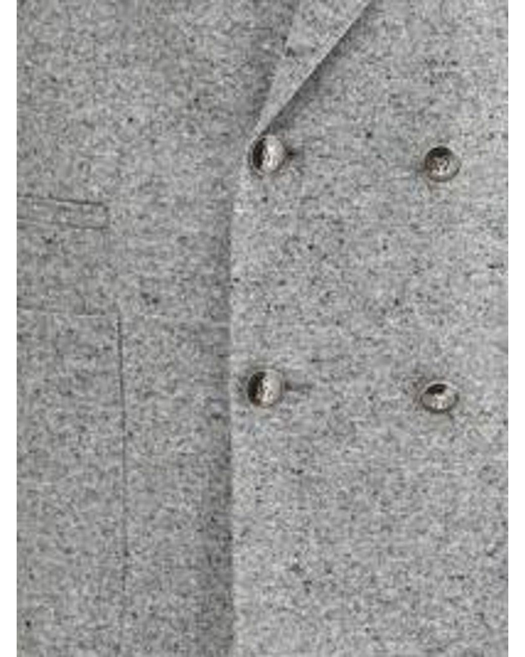 Brunello Cucinelli Gray Grisaille One-And-A-Half Breasted Deconstructed Blazer for men
