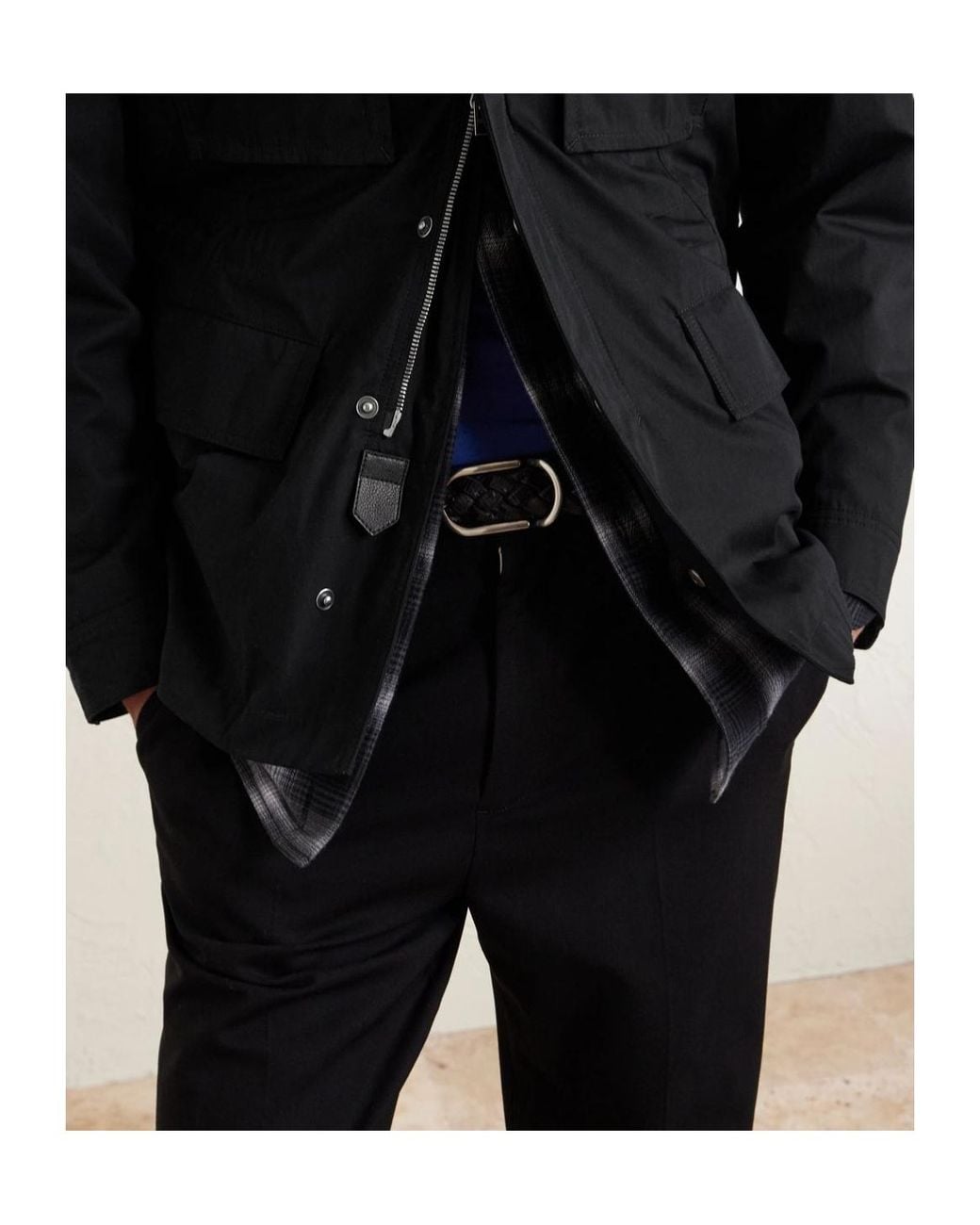 Tom Ford Black Band-Collar Jacket for men