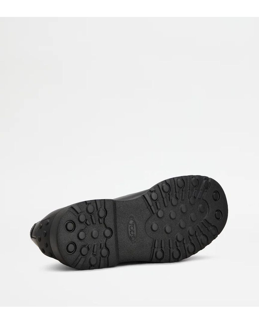 Tod's Black Gommino Detail Round Toe Derby Shoes