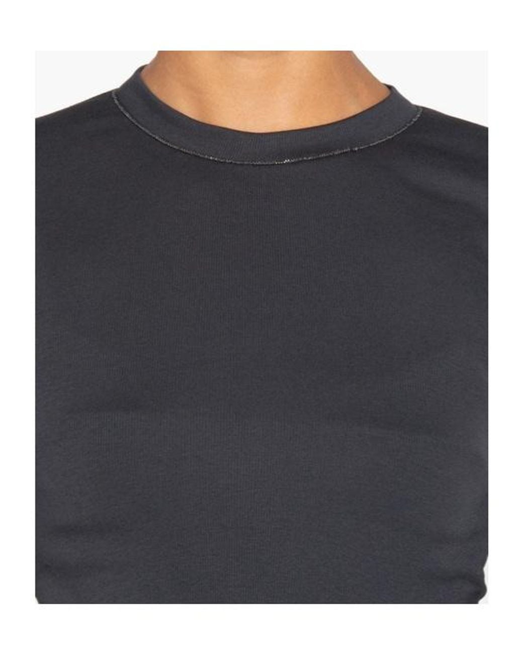 Brunello Cucinelli Blue Monili-Trim Long-Sleeve T-Shirt