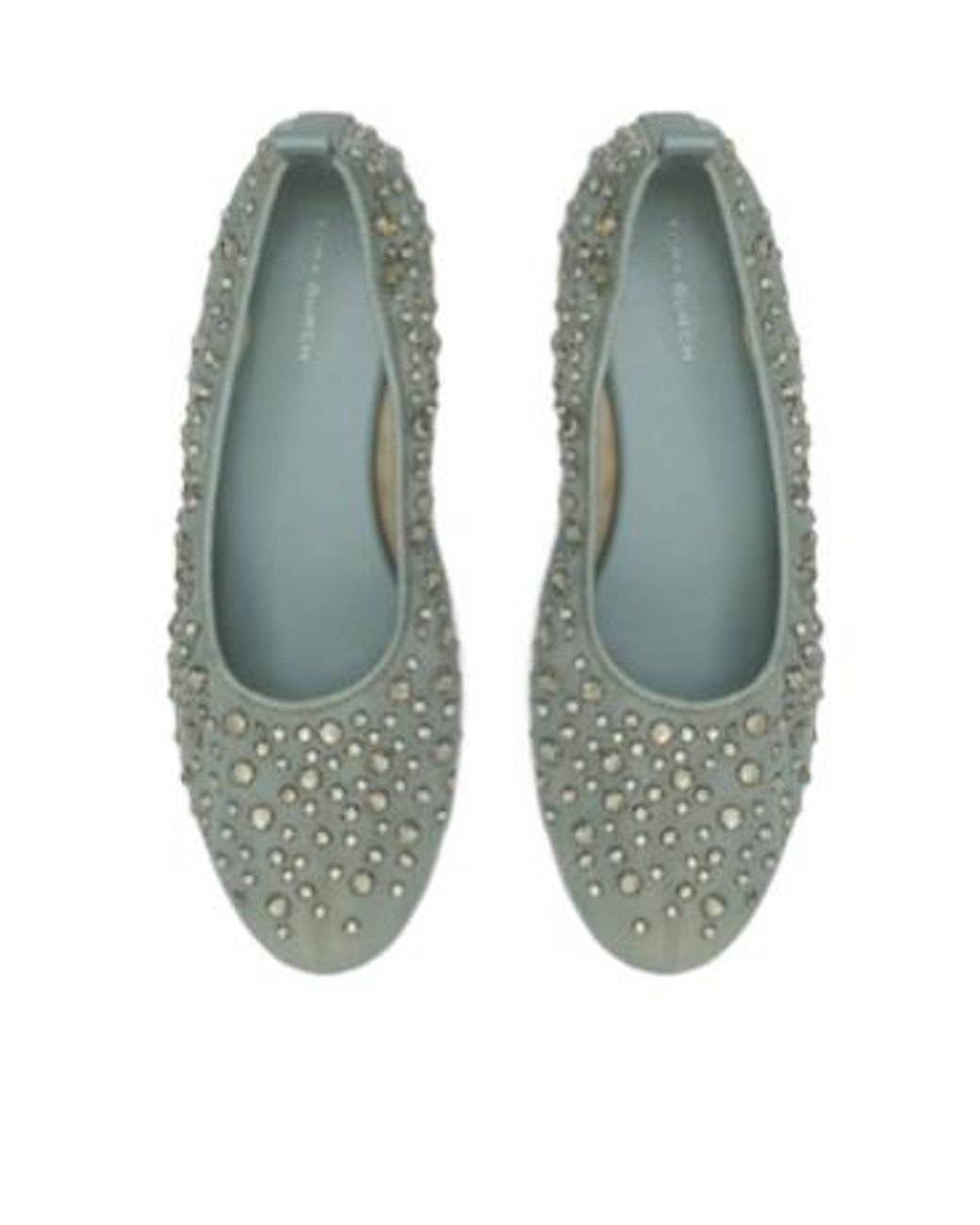 Tory Burch Green Embellished Ballet Flats
