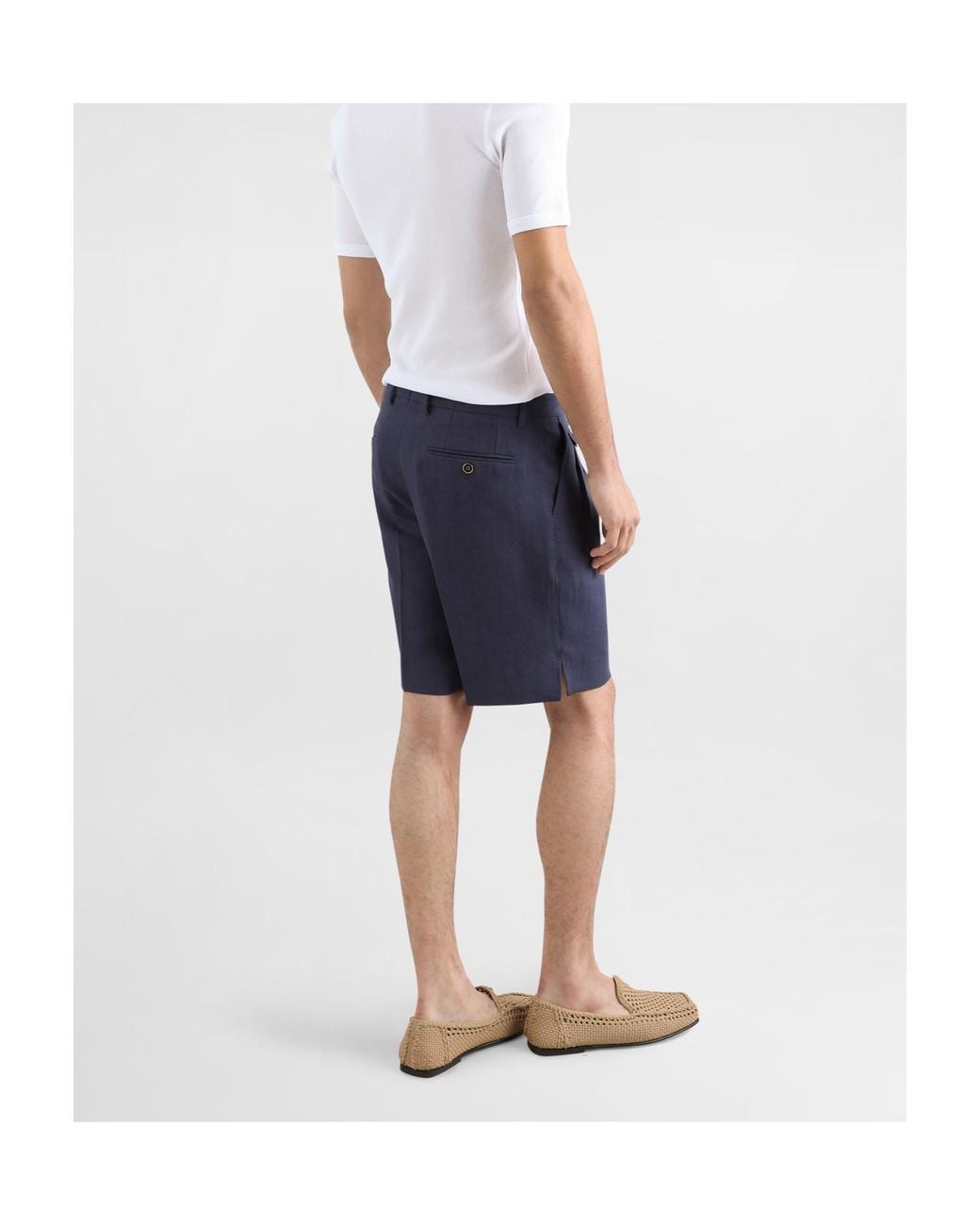 Dolce & Gabbana Blue Linen Shorts for men