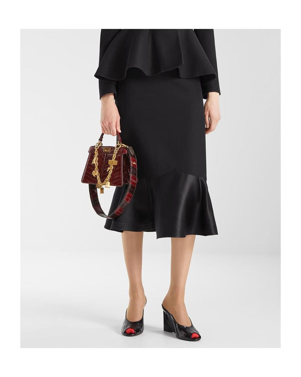 Fendi Red Peekaboo Iseeu Petite Tote Bag