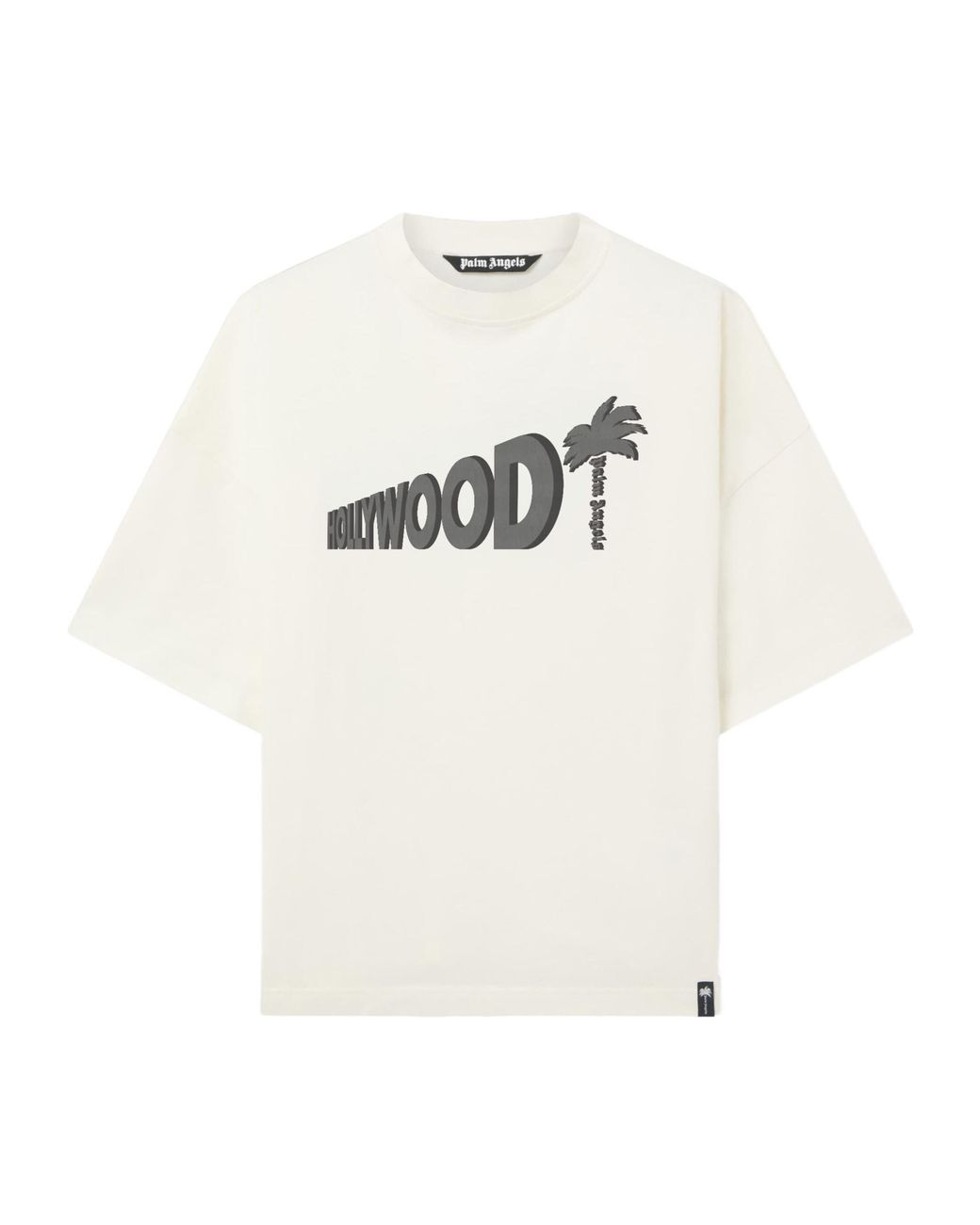 Palm Angels White Sunset Blvd Palm Loose T-Shirt for men
