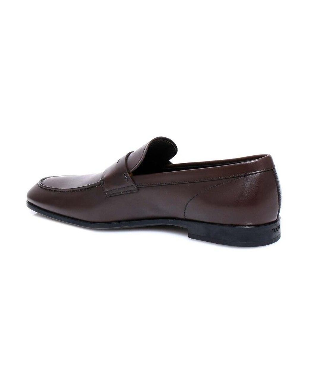 Tod's Brown Penny-Bar Slip-On Loafers for men