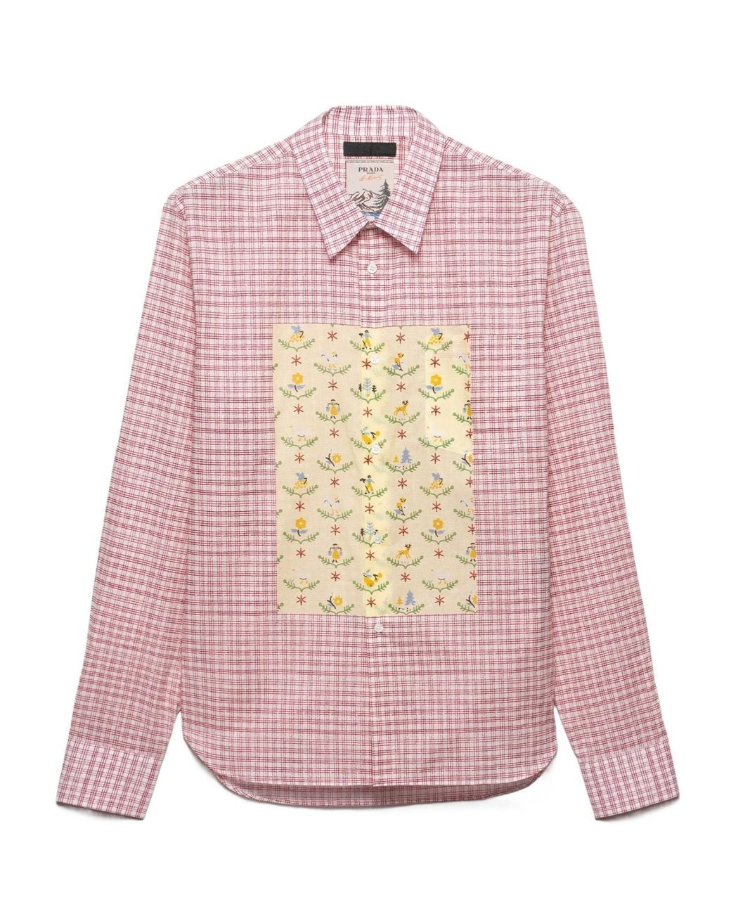Prada Pink Button-Up Checked Shirt for men