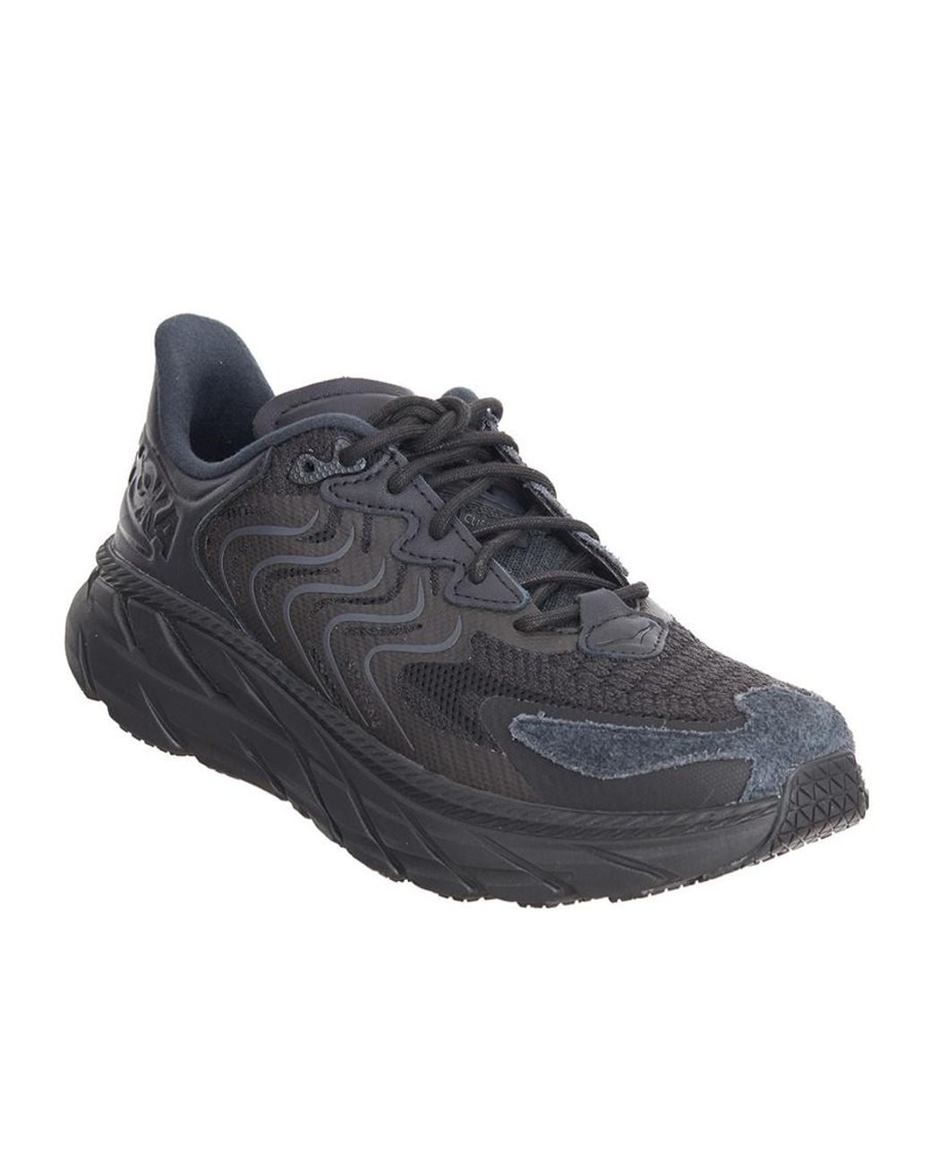 Hoka One One Black Lace-Up Low-Cut Sneakers for men