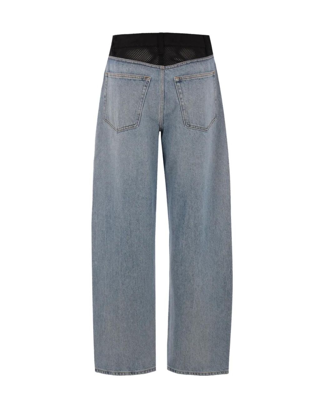 Alexander Wang Blue Mesh Back Wide-Leg Jeans