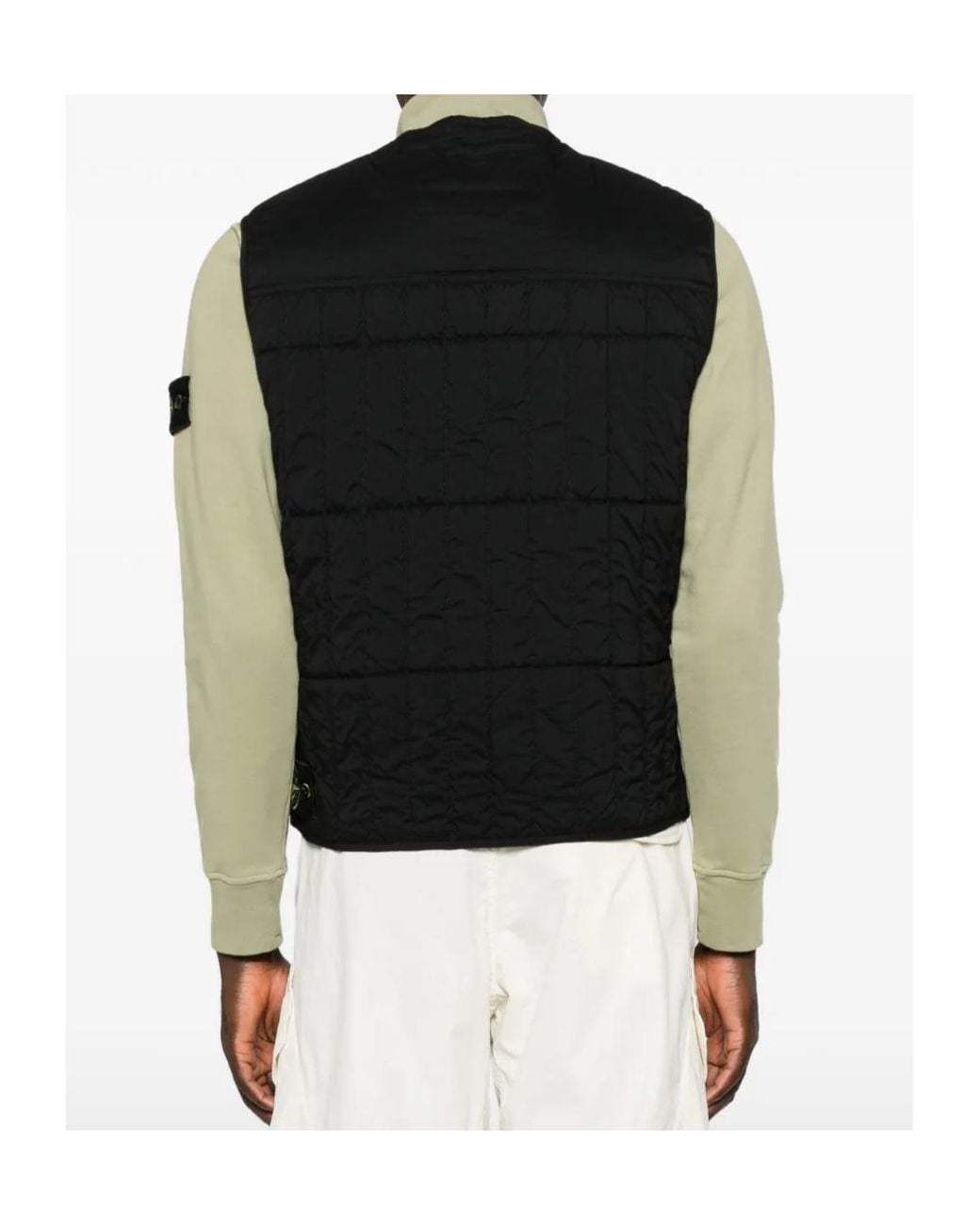 Stone Island Black V-Neck Vest for men