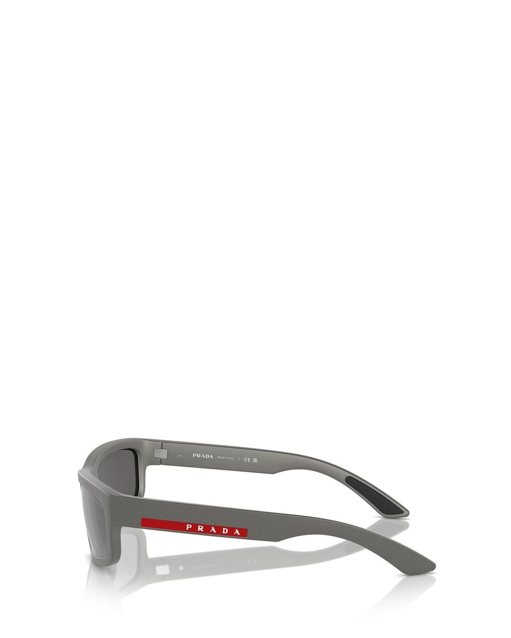Prada Linea Rossa Gray Prada Eyewear Rectangular Frame Sunglasses for men