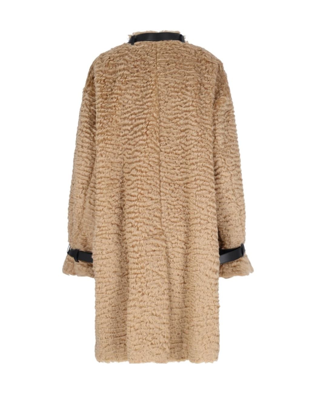 Jil Sander Natural Detachable Leather Neck Strap Calf-Length Coat