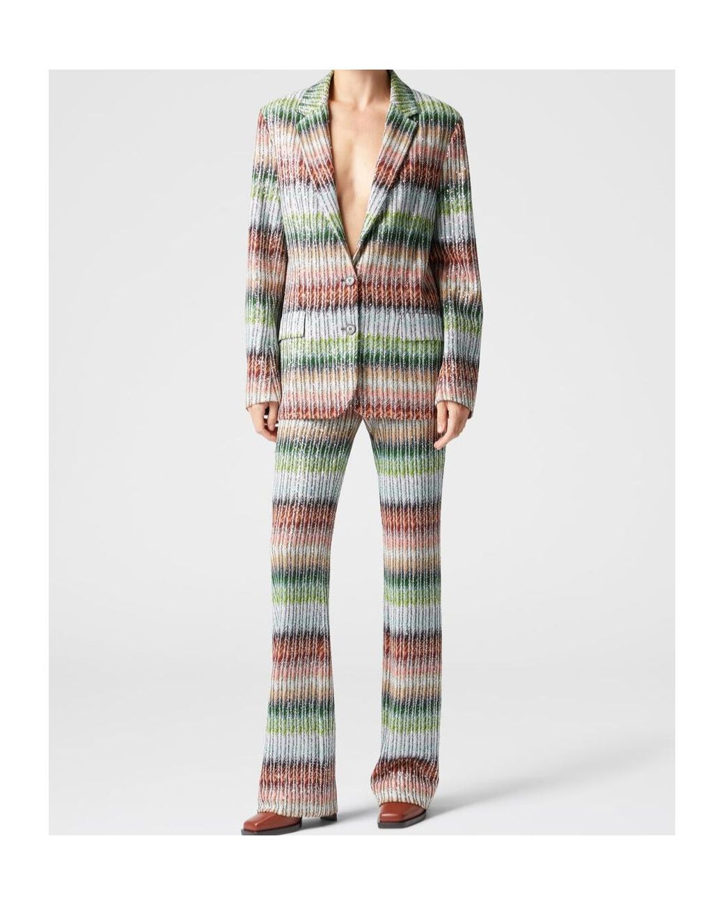 Missoni Multicolor Zigzag-Woven Blazer
