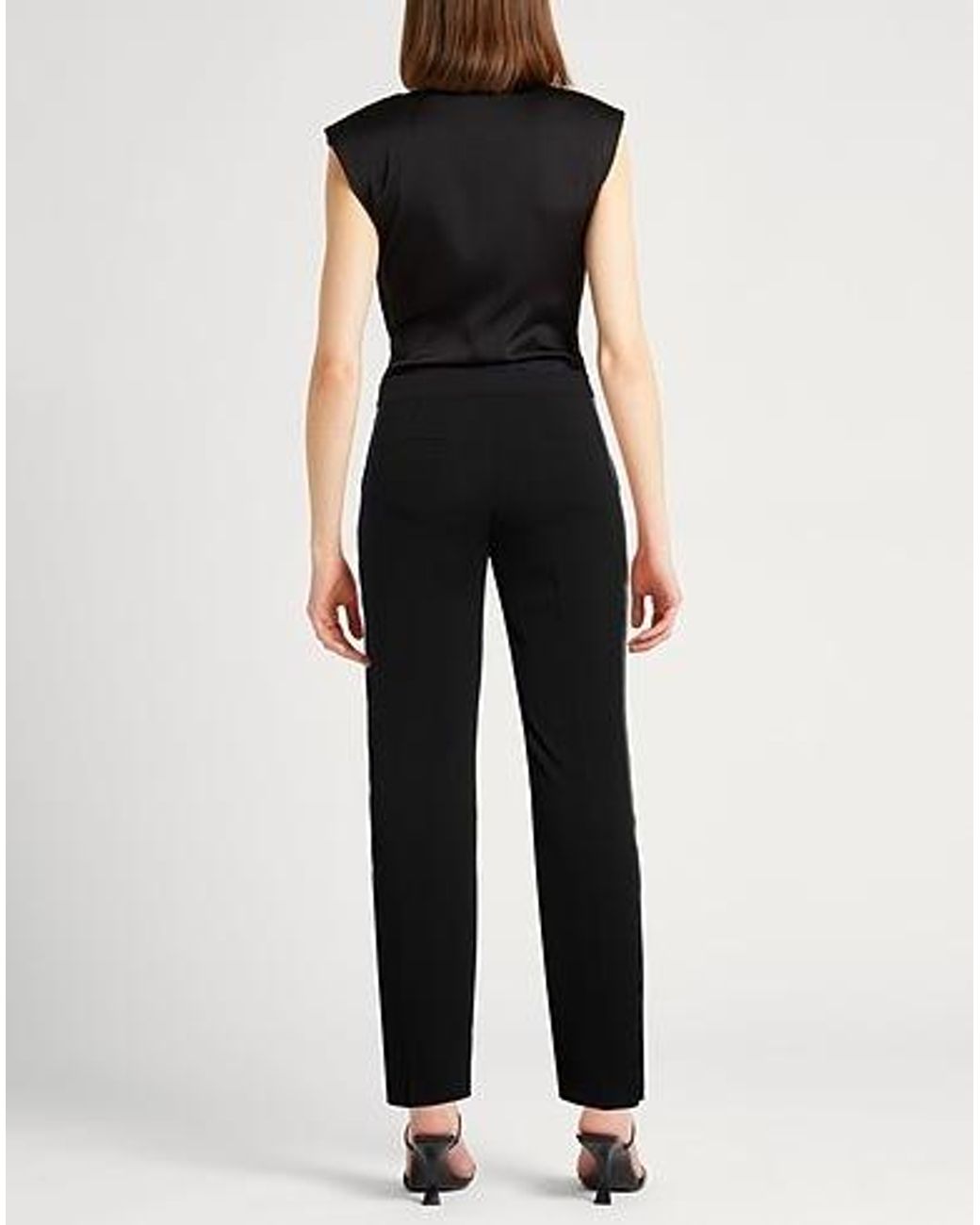 Max Mara Black Solid-Colored Straight-Leg Pants